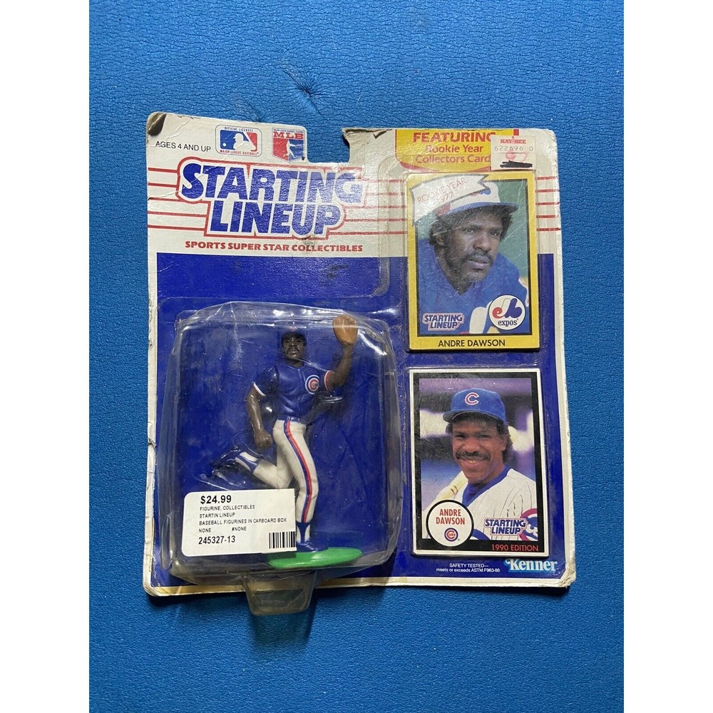 1990 ANDRE DAWSON Chicago Cubs Starting Lineup + 1977 Expos card